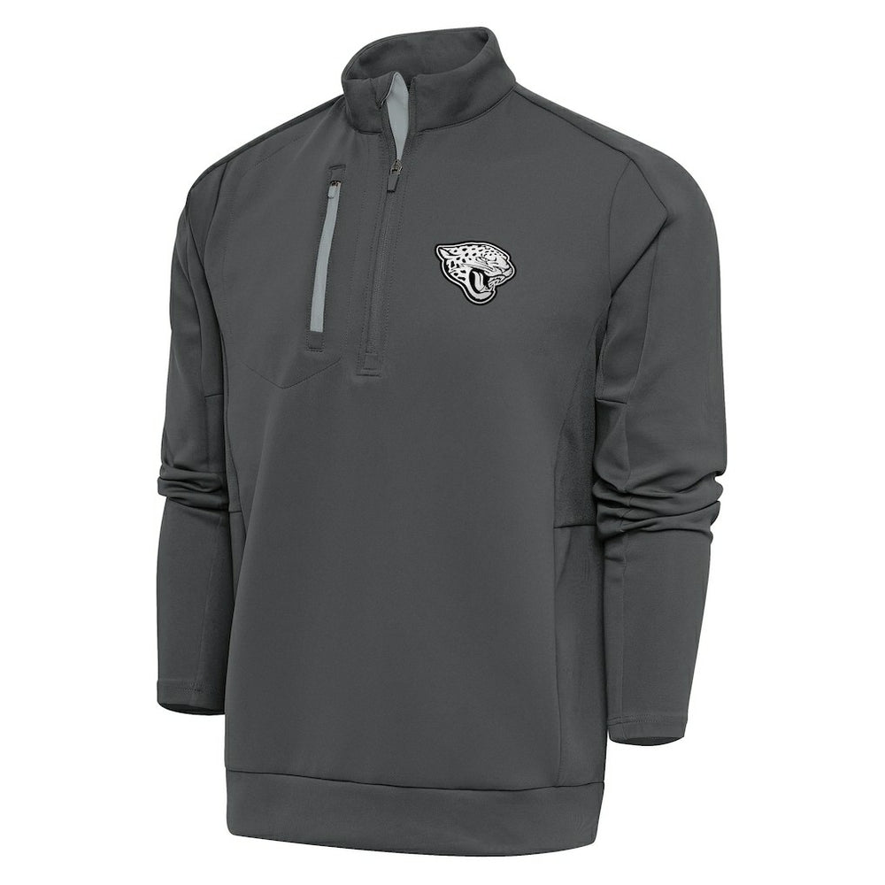 Jacksonville Jaguars Antigua Metallic Logo Generation Quarter-Zip Pullover Top Charcoal