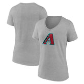 Arizona Diamondbacks Women's Official Logo V-Neck T-Shirt - Gray - MLB Lifestyle