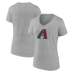 Arizona Diamondbacks Women's Official Logo V-Neck T-Shirt - Gray - MLB Lifestyle