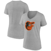 Baltimore Orioles Women's Official Logo V-Neck T-Shirt - Gray - MLB Lifestyle