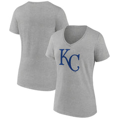 Kansas City Royals Women's Official Logo V-Neck T-Shirt - Gray - MLB Lifestyle