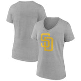 San Diego Padres Women's Official Logo V-Neck T-Shirt - Gray - MLB Online
