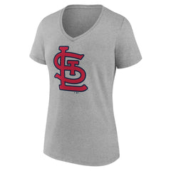 St. Louis Cardinals Women's Official Logo V-Neck T-Shirt - Gray - MLB Online