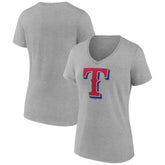 Texas Rangers Women's Official Logo V-Neck T-Shirt - Gray - MLB Lifestyle
