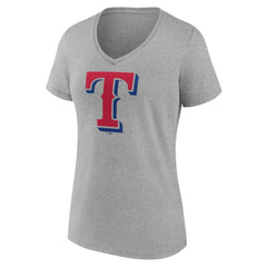 Texas Rangers Women's Official Logo V-Neck T-Shirt - Gray - MLB Lifestyle