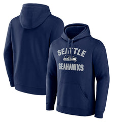 Seattle Seahawks Victory Arch Fitted Pullover Hoodie College Navy