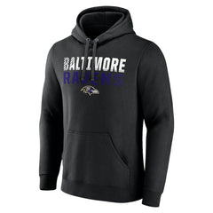 Baltimore Ravens Team Fade Out Fitted Pullover Hoodie Black