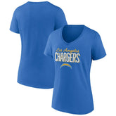 Los Angeles Chargers Women's Nostalgia V-Neck T-Shirt Powder Blue