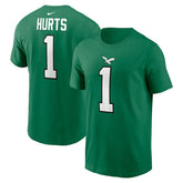 Nike Jalen Hurts Philadelphia Eagles Alternate Player Name & Number T-Shirt Kelly Green