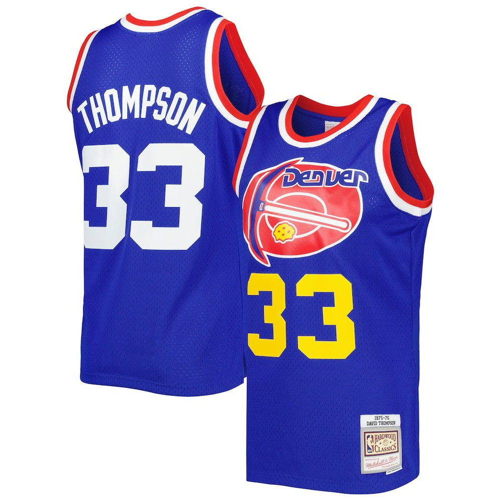 David Thompson Denver Nuggets Hardwood Classics 1975/76 Swingman Jersey for sale Royal | Mitchell & Ness