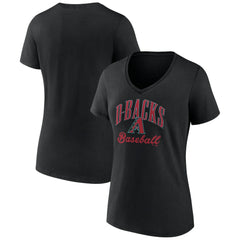 Arizona Diamondbacks Women's Victory Script Team V-Neck T-Shirt - Black - MLB Sale