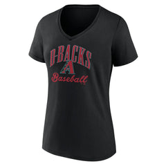 Arizona Diamondbacks Women's Victory Script Team V-Neck T-Shirt - Black - MLB Sale