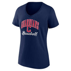 Cleveland Guardians Women's Victory Script Team V-Neck T-Shirt - Navy - MLB Sale