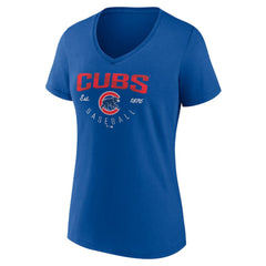 Chicago Cubs Women's Live For It Team V-Neck T-Shirt - Royal - MLB on Sale