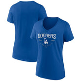 Los Angeles Dodgers Women's Live For It Team V-Neck T-Shirt - Royal - MLB on Sale