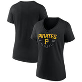 Pittsburgh Pirates Women's Live For It Team V-Neck T-Shirt - Black - MLB Online