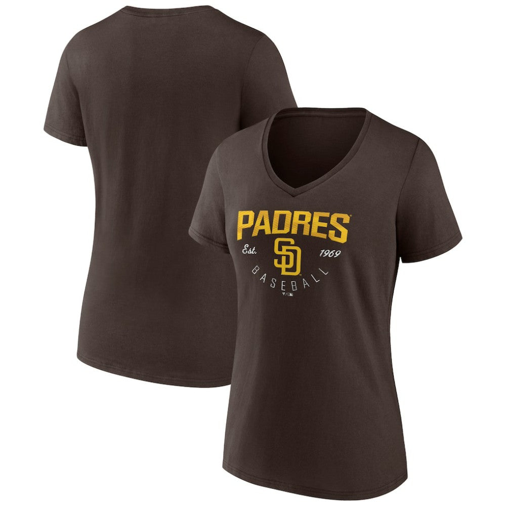 San Diego Padres Women's Live For It Team V-Neck T-Shirt - Brown - MLB Online