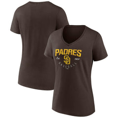 San Diego Padres Women's Live For It Team V-Neck T-Shirt - Brown - MLB Online