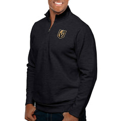 Vegas Golden Knights Antigua Gambit Quarter-Zip Pullover Top - Heather Black - NHL 5082788
