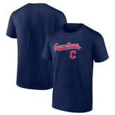 Cleveland Guardians Team Lockup T-Shirt - Navy - MLB Sale