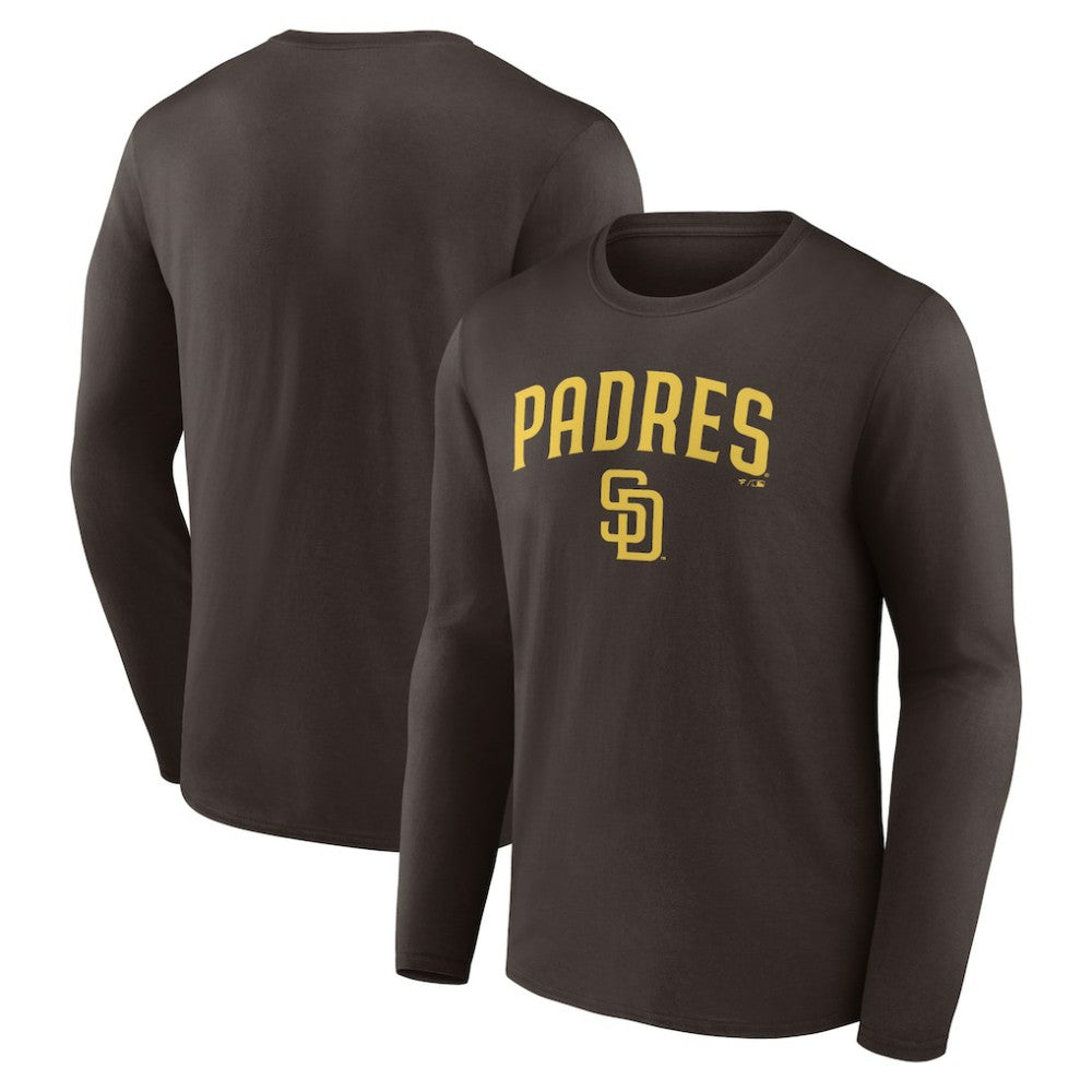 San Diego Padres Team Lockup Long Sleeve T-Shirt - Brown - MLB Online