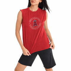Los Angeles Angels DKNY Sport Women's Madison Tri-Blend Tank Top - Red - MLB Online