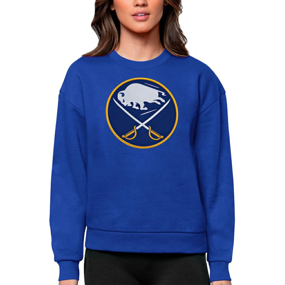 Buffalo Sabres Antigua Women's Team Logo Victory Crewneck Pullover Sweatshirt - Royal - NHL 5084203