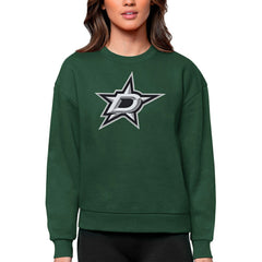 Dallas Stars Antigua Women's Team Logo Victory Crewneck Pullover Sweatshirt - Green - NHL 5084228