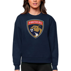 Florida Panthers Antigua Women's Team Logo Victory Crewneck Pullover Sweatshirt - Navy - NHL 5084242