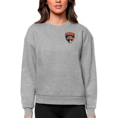 Florida Panthers Antigua Women's Victory Crewneck Pullover Sweatshirt - Heather Gray - NHL 5084397