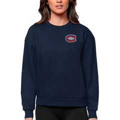 Montreal Canadiens Antigua Women's Victory Crewneck Pullover Sweatshirt - Navy - NHL 5084411