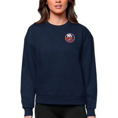 New York Islanders Antigua Women's Victory Crewneck Pullover Sweatshirt - Navy - NHL 5084425