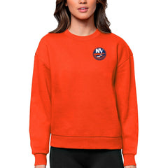New York Islanders Antigua Women's Victory Crewneck Pullover Sweatshirt - Orange - NHL 5084426