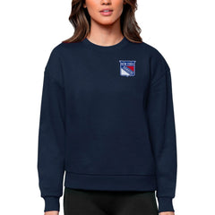 New York Rangers Antigua Women's Victory Crewneck Pullover Sweatshirt - Navy - NHL 5084431