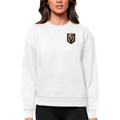 Vegas Golden Knights Antigua Women's Victory Crewneck Pullover Sweatshirt - White - NHL 5084475