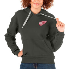 Detroit Red Wings Antigua Women's Victory Pullover Hoodie - Charcoal - NHL 5084919