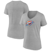 Oklahoma City Thunder Women's Logo V-Neck T-Shirt Gray