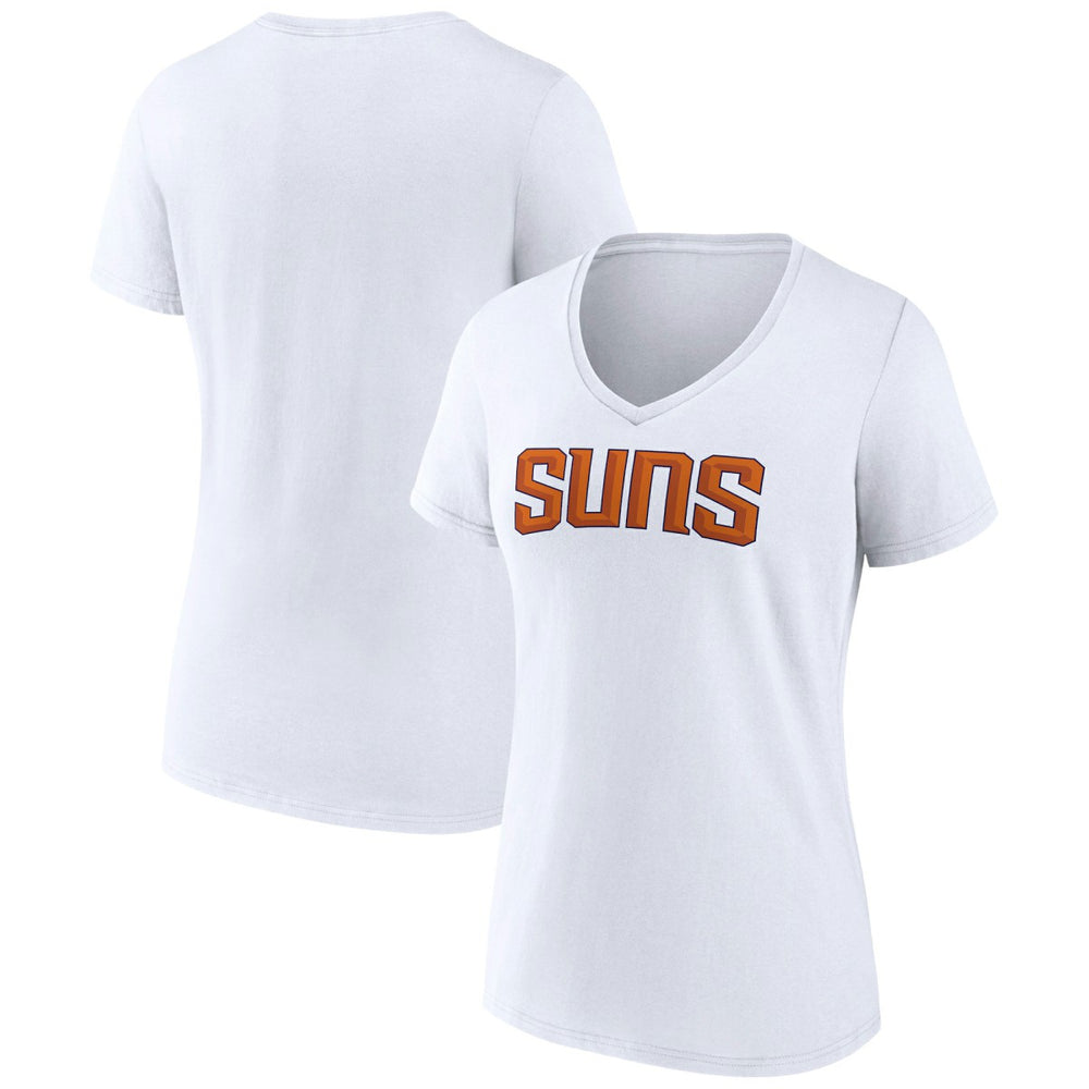 Phoenix Suns Women's Wordmark V-Neck T-Shirt White