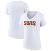 Phoenix Suns Women's Wordmark V-Neck T-Shirt White