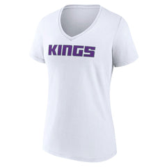 Sacramento Kings Women's Wordmark V-Neck T-Shirt White