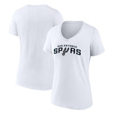San Antonio Spurs Women's Wordmark V-Neck T-Shirt White