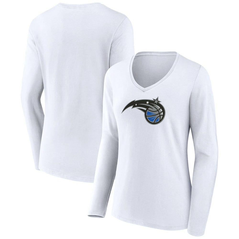 Orlando Magic Women's Logo Long Sleeve V-Neck T-Shirt White