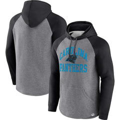 Fanatics Carolina Panthers Favorite Arch Raglan Pullover Hoodie Heather Gray