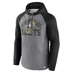 Fanatics New Orleans Saints Favorite Arch Raglan Pullover Hoodie Heather Gray