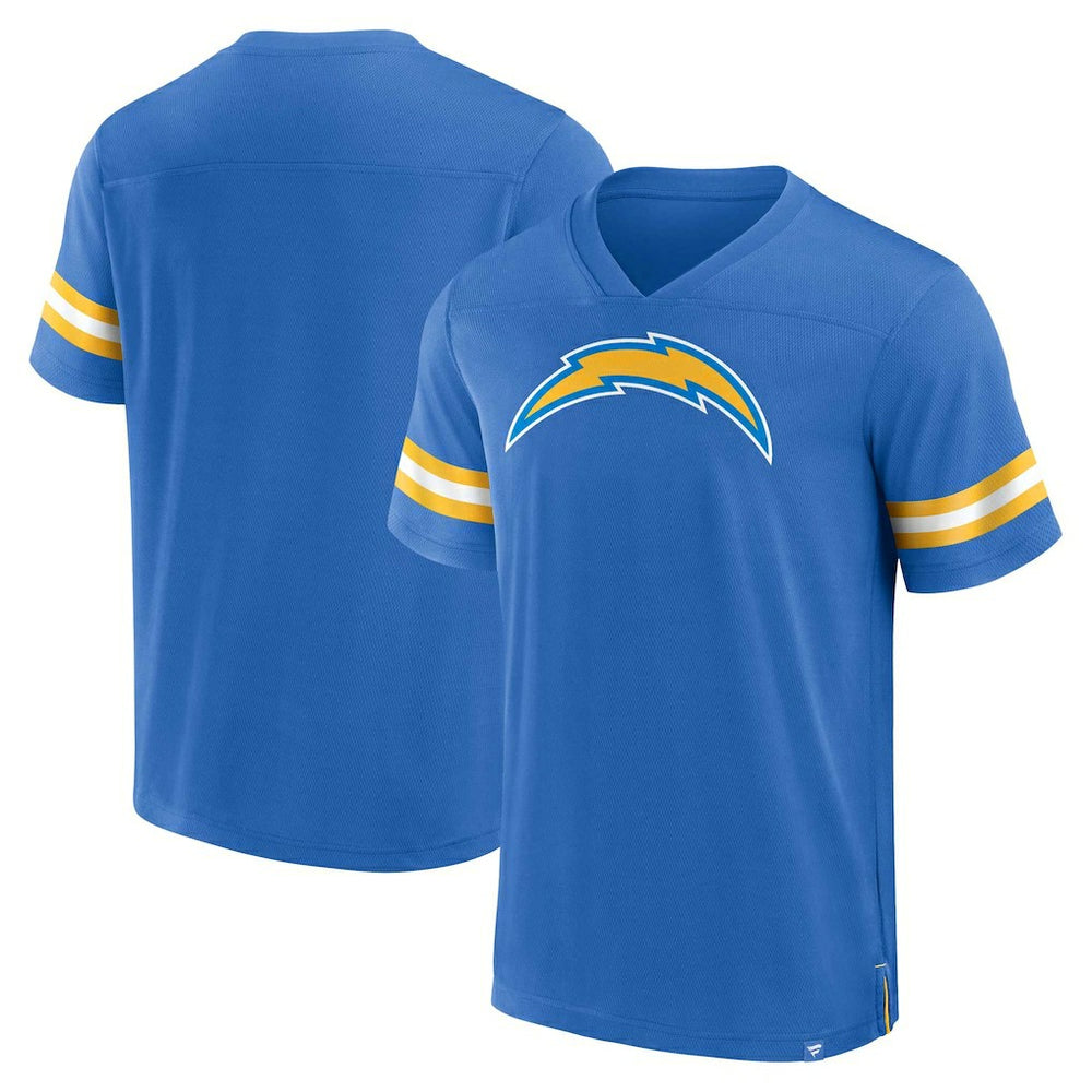 Fanatics Los Angeles Chargers Jersey Tackle V-Neck T-Shirt Powder Blue