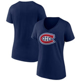 Montreal Canadiens Women's Team Logo V-Neck T-Shirt - Navy - NHL 5086551