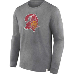 Fanatics Tampa Bay Buccaneers Washed Primary Long Sleeve T-Shirt Heather Charcoal