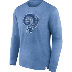 Fanatics Los Angeles Rams Washed Primary Long Sleeve T-Shirt Heather Royal