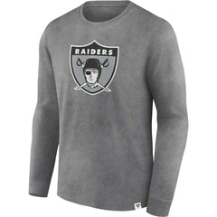 Fanatics Las Vegas Raiders Washed Primary Long Sleeve T-Shirt Heather Charcoal