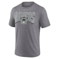 Fanatics Las Vegas Raiders Warped Block Tri-Blend T-Shirt Heather Gray